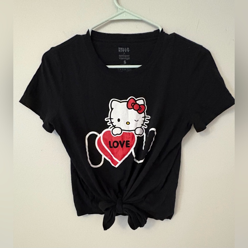 Hello Kitty Tie Front Crop Top
